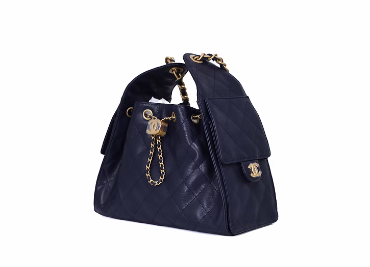 CHANEL 25 mini navy ghw