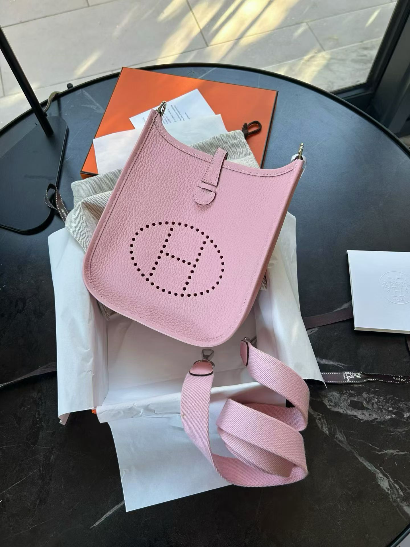 Hermès Mini Evelyne Rose Sakura