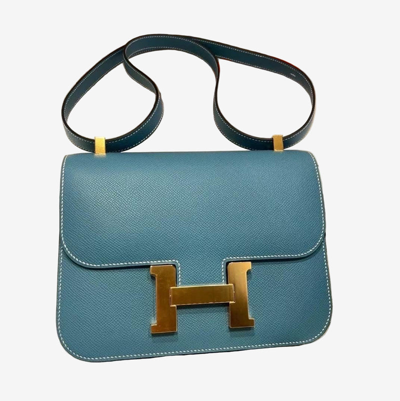 Mini Constance Blue Jeans Epsom GHW