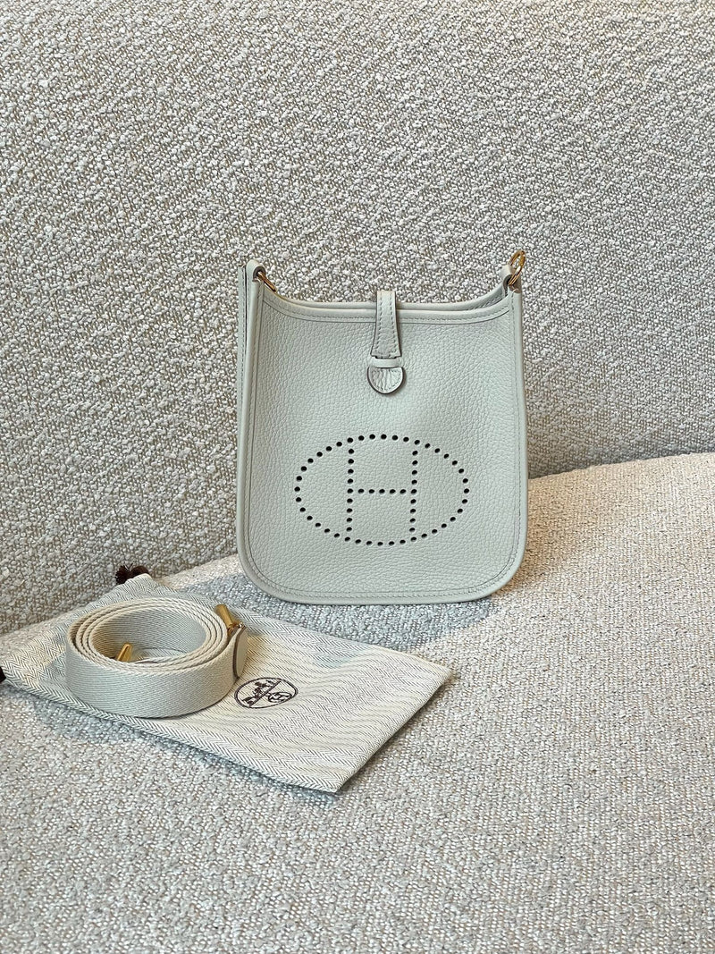 Hermès Mini Evelyne 8L Beton Clemence Leather